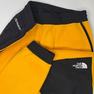 The North Face Denali Mens Fleece Pants Yellow Black Polartec Size Medium Jogger